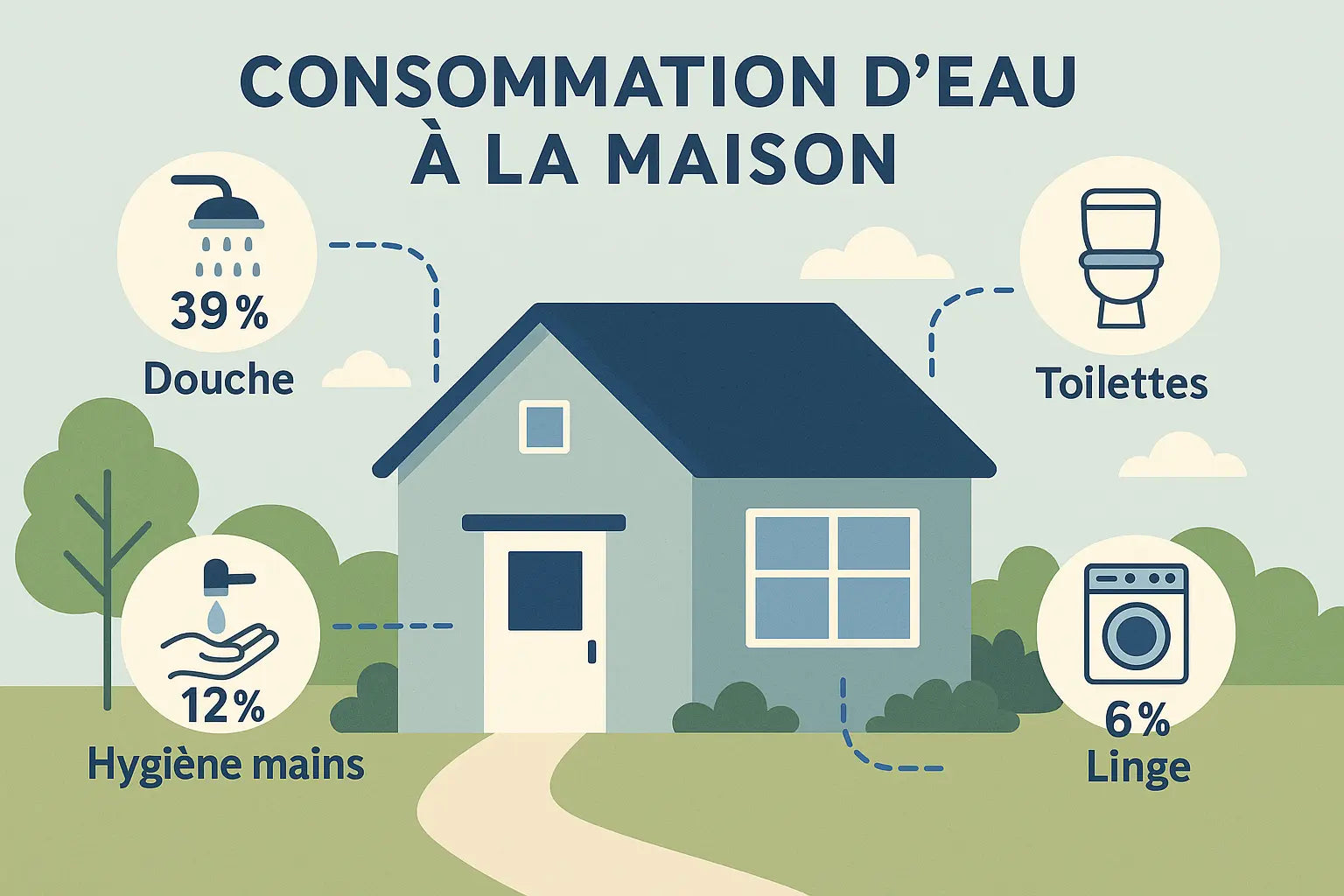 Combien de litres d'eau consomme-t-on pour une douche