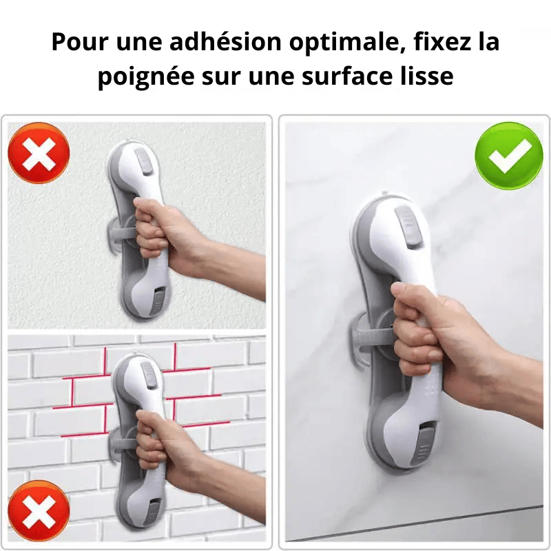 fixez la poignee sur une surface lisse