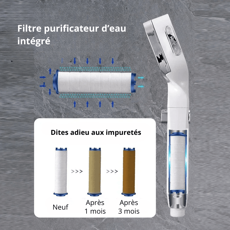 pommeau de douche carré filtre