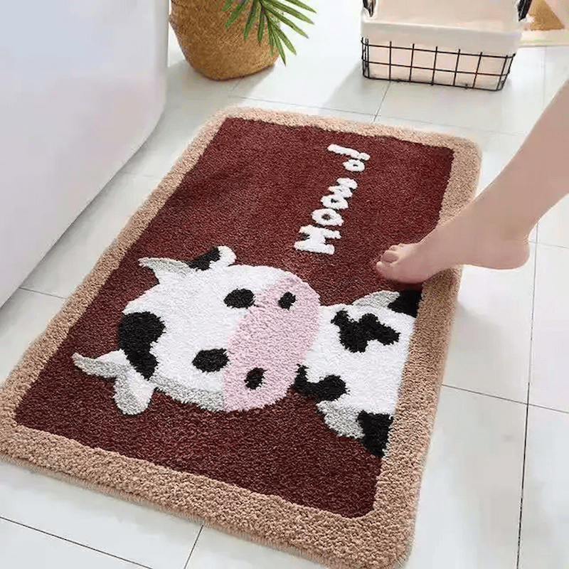 tapis bain marron