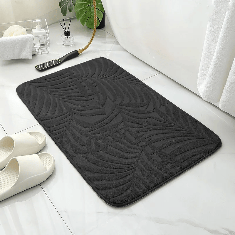 tapis bain palmier noir