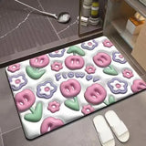 tapis de bain Flower rose