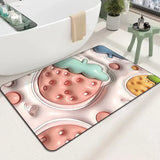 tapis de bain fraise design rose