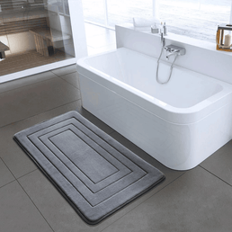 tapis de salle de bain gris