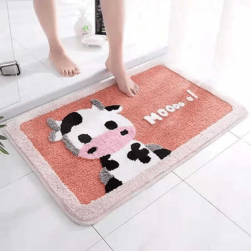 tapis vache rose