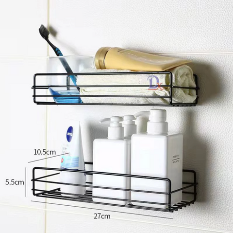 Étagère De Douche Adhésive Sans Perçage - En Métal, 31x10x12 Cm, Rangement Shampoing Et Gel Douche - 7